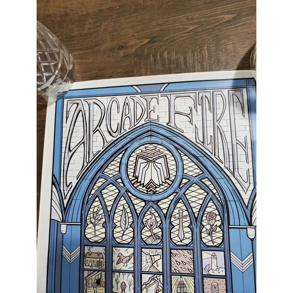 Arcade Fire Screen Print Concert Poster Stained Glass 2007 Jack Dylan RARE